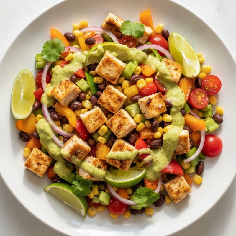 Chicken Taco Salad with Lime Dressing