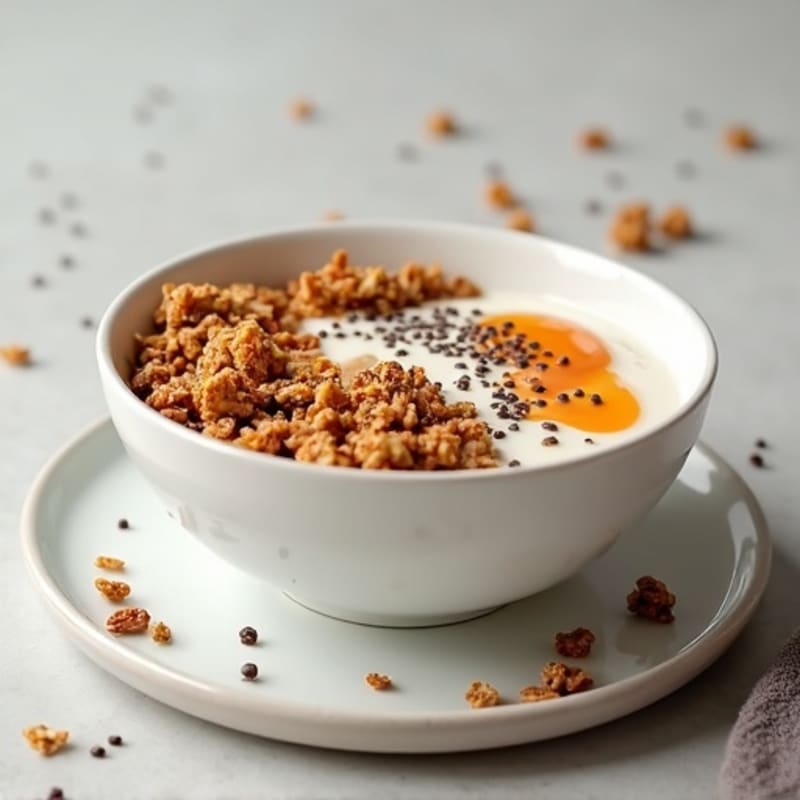Creamy Greek Yogurt Bowl with Protein Granola and Almond Butter