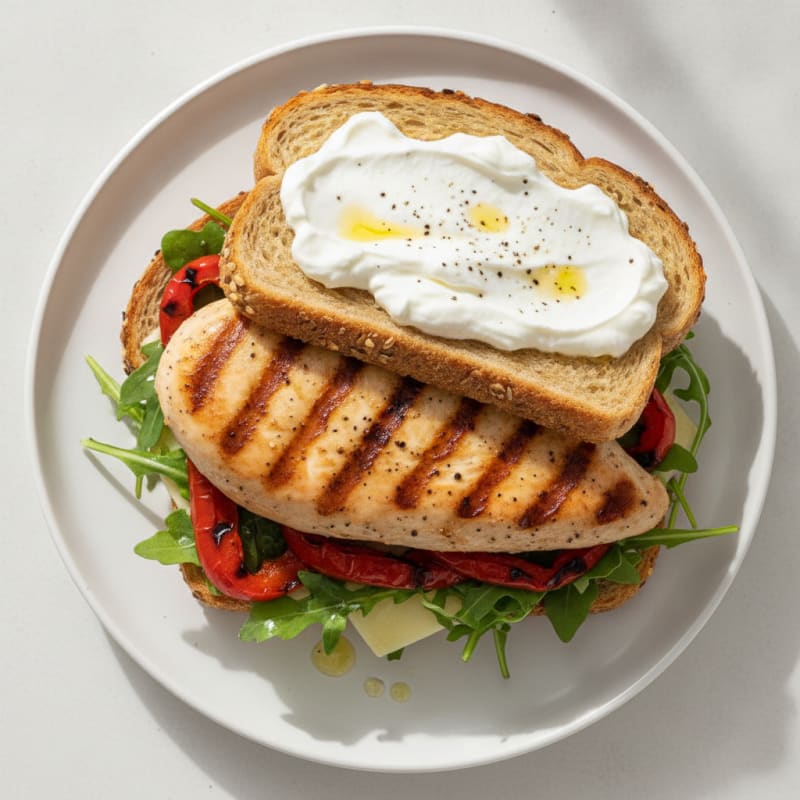 Grilled Chicken Sandwich with Roasted Peppers