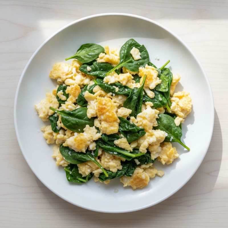 Egg White Spinach Scramble
