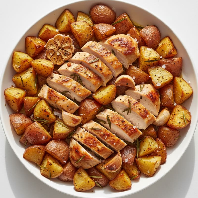 Roasted Red Potatoes with Rosemary Garlic and Chicken