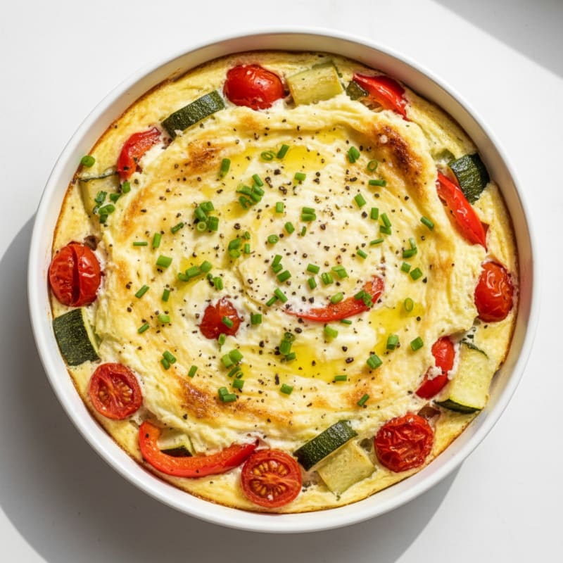 Creamy Baked Eggs with Roasted Vegetables
