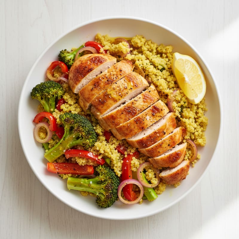 Golden Roasted Chicken and Veggie Bowls