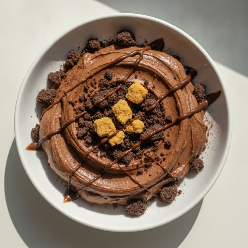 Protein Chocolate Mousse with Crushed High Protein Cookies