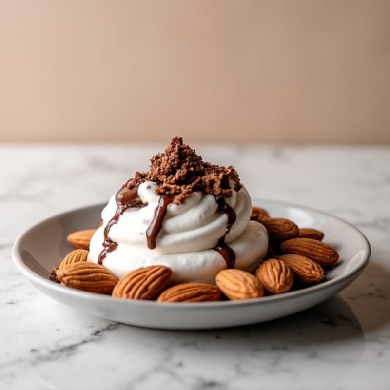 Creamy Greek Yogurt with Chocolate Protein and Almonds