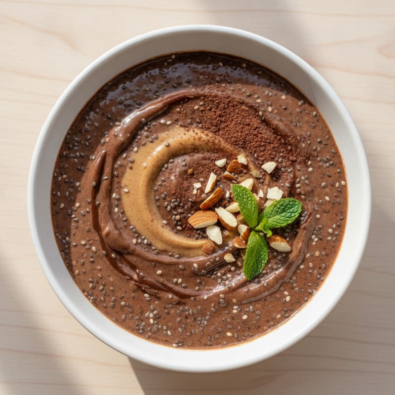 Chocolate Protein Pudding with Chia Seeds
