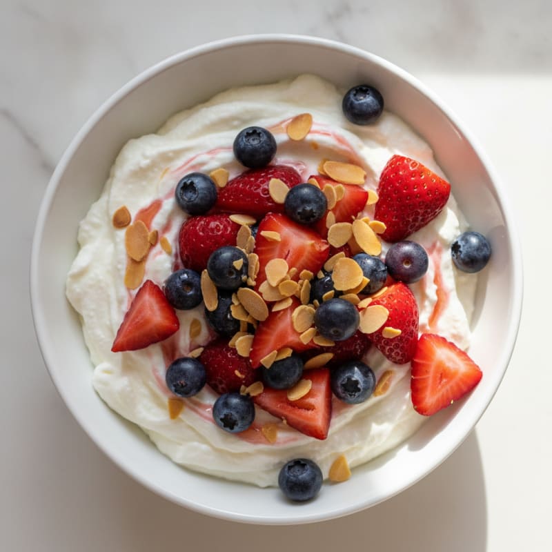 Silky Greek Yogurt Protein Pudding with Mixed Berries