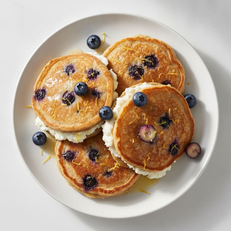 Blueberry Ricotta Pancakes with Lemon Zest