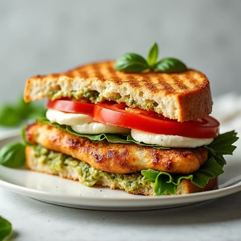 Grilled Chicken Pesto Panini with Fresh Mozzarella