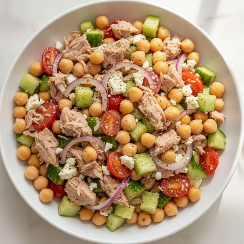Mediterranean Tuna Chickpea Bowl