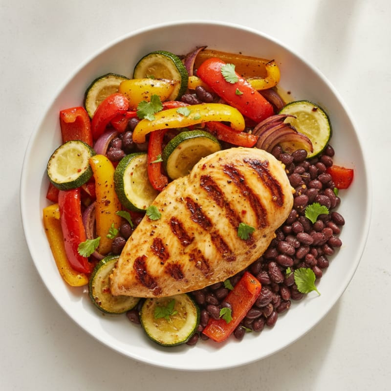 Grilled Chili-Lime Chicken with Roasted Vegetables