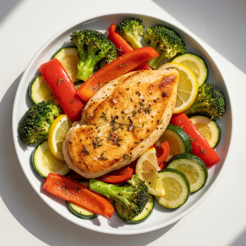 Crispy Lemon-Herb Chicken with Roasted Vegetables