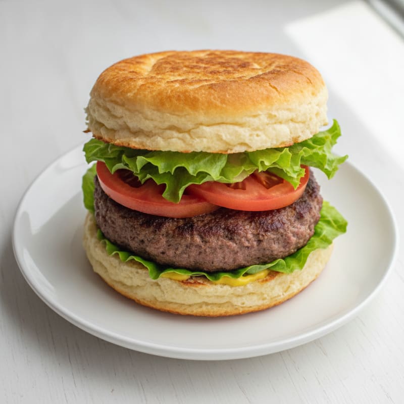 Lean Beef Burger with Cottage Cheese Protein Bun