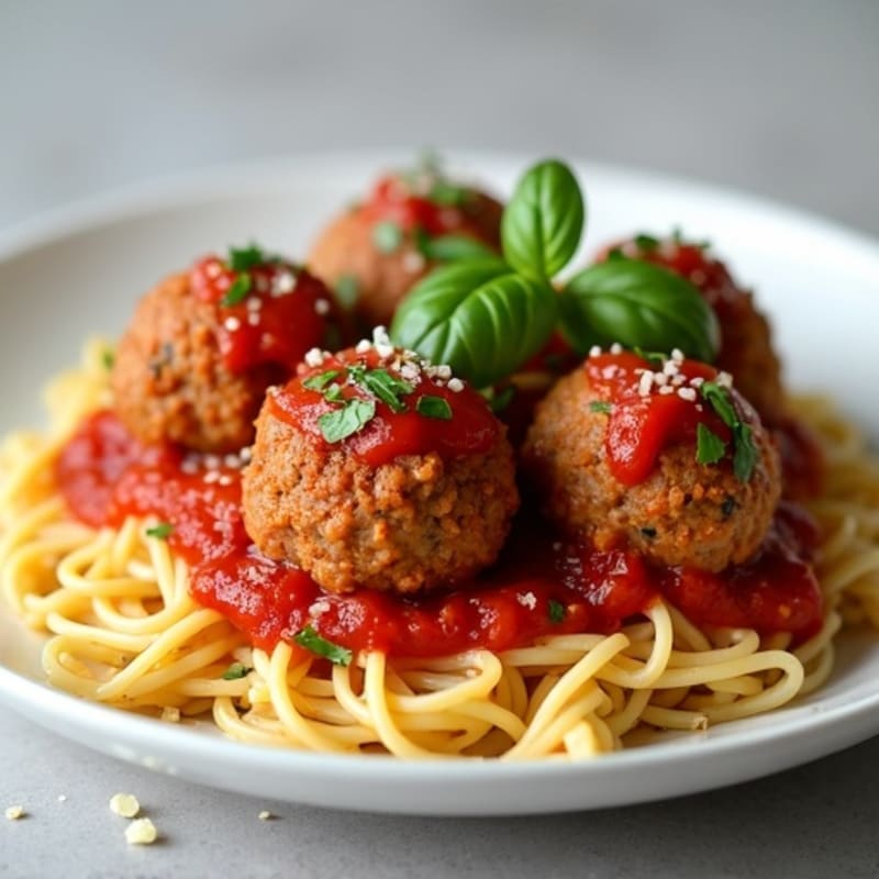 Lean Turkey Meatballs with Quinoa Spaghetti and Fresh Marinara
