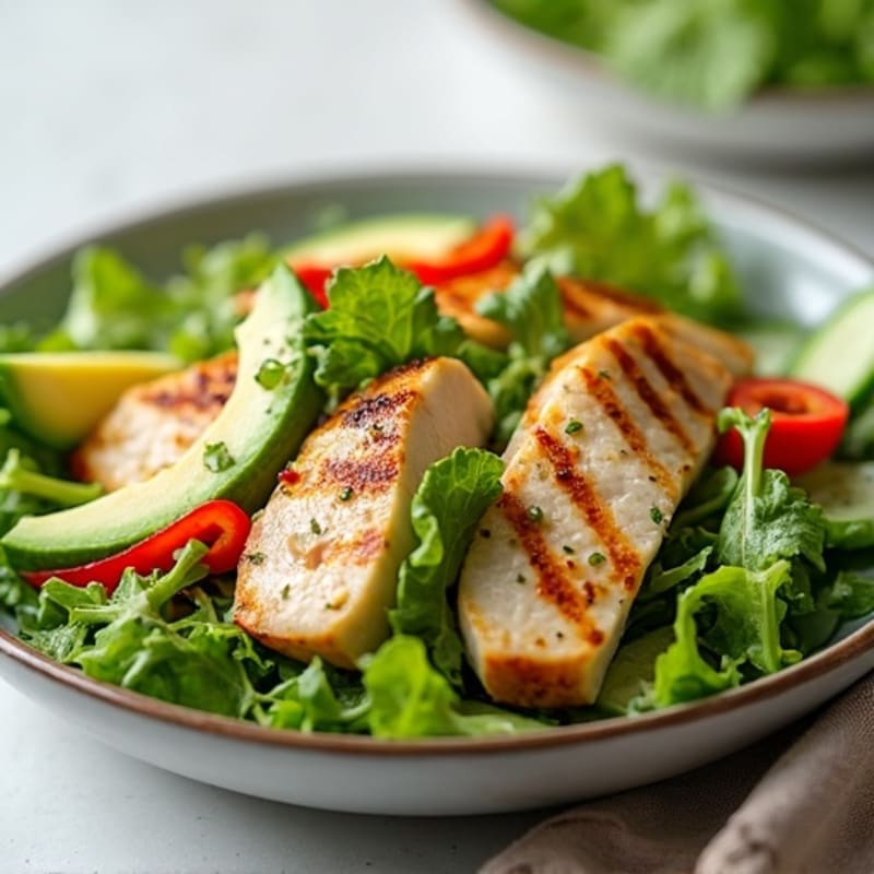 Crispy Green Salad with Zesty Lemon-Garlic Vinaigrette