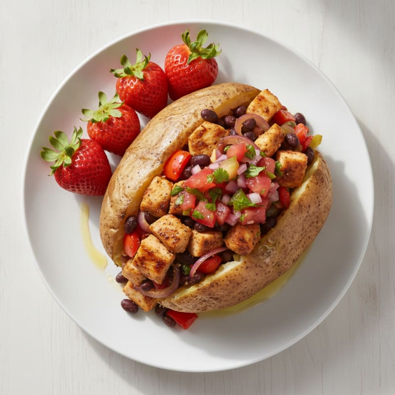 Southwestern Stuffed Potato with Salsa