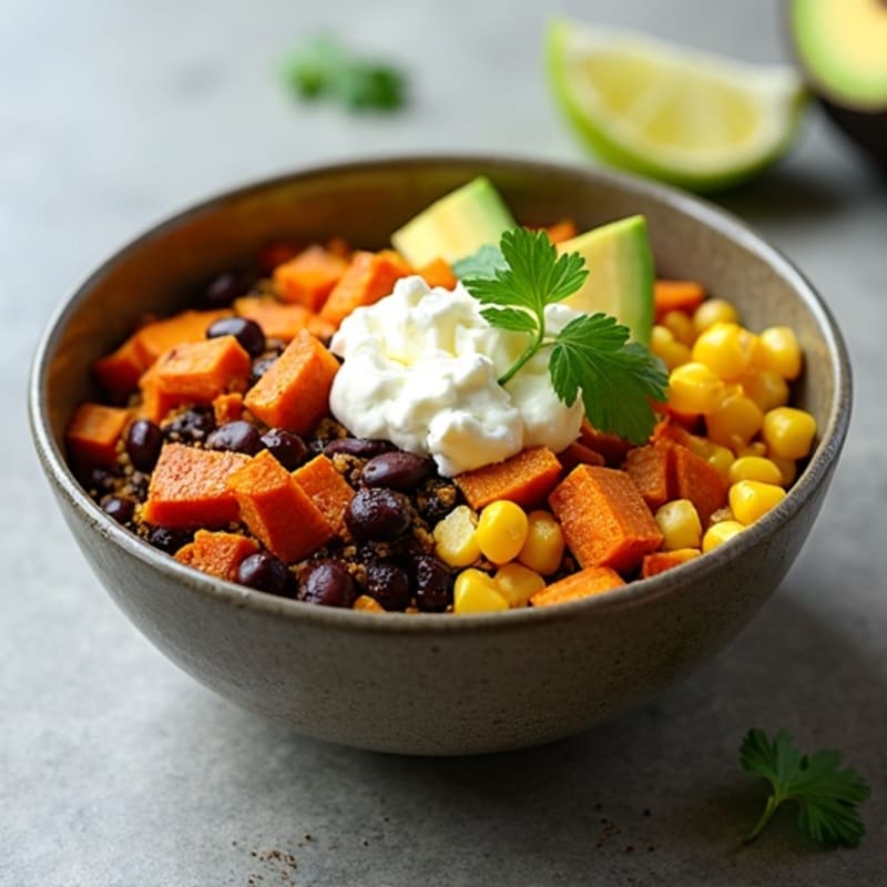 Sweet Potato Taco Bowl with Creamy Cottage Cheese
