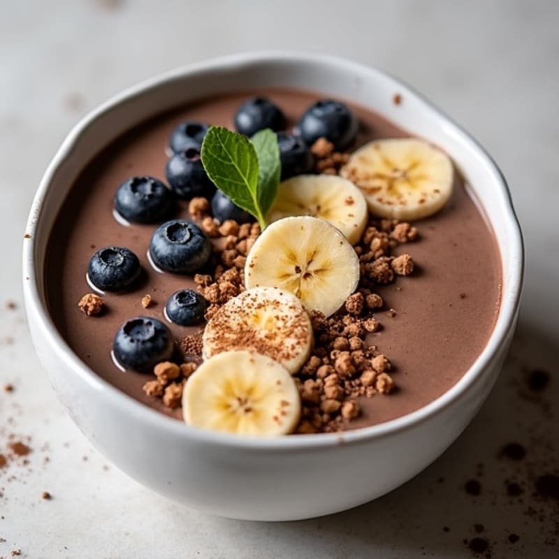 Creamy Chocolate Peanut Butter Protein Smoothie Bowl