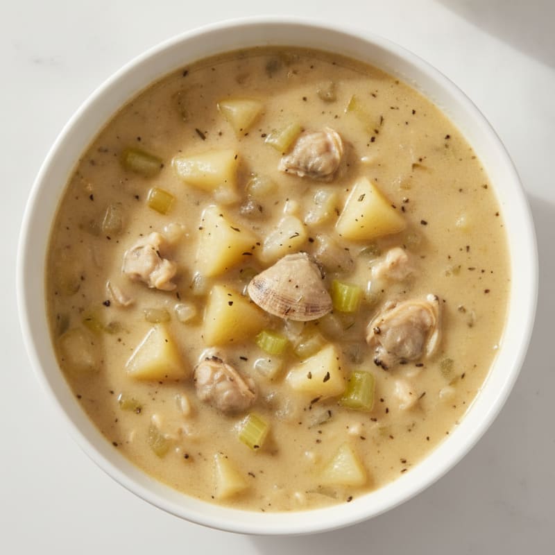 New England Clam Chowder with Chicken Broth