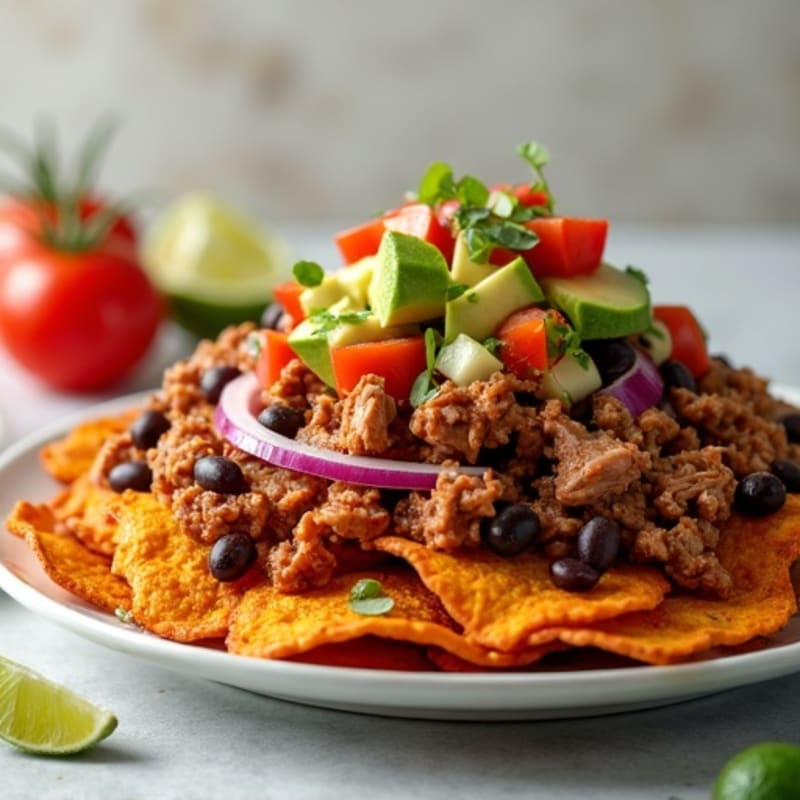 Crispy Sweet Potato Nachos with Pulled Pork