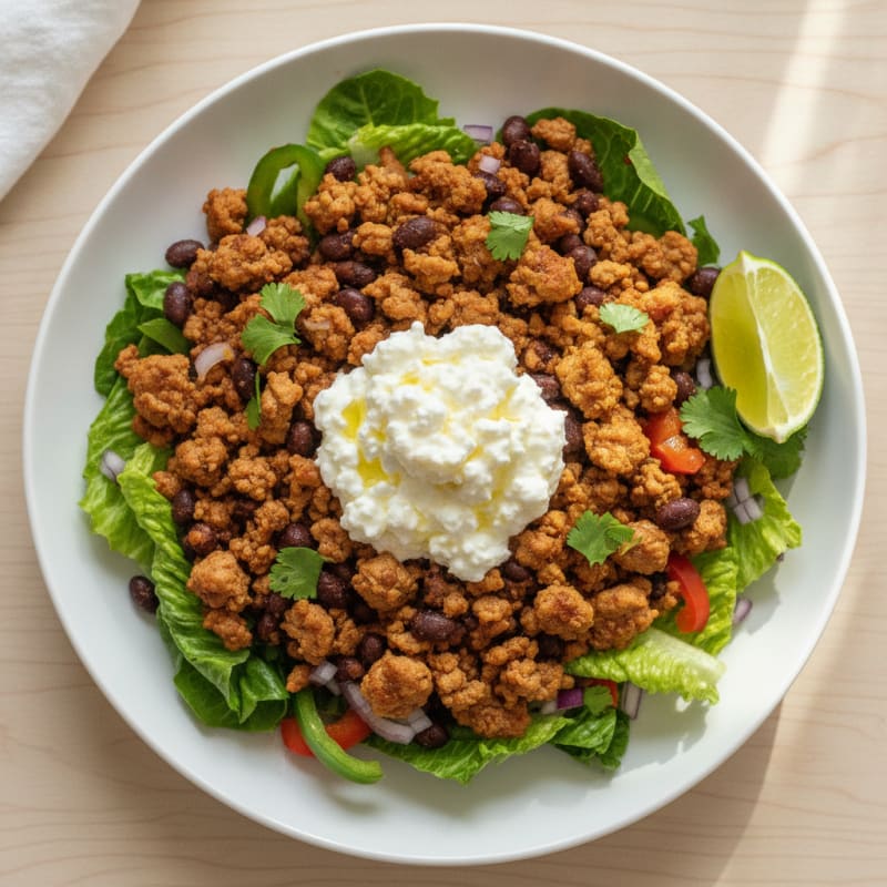 Mexican Ground Turkey Lettuce Bowl