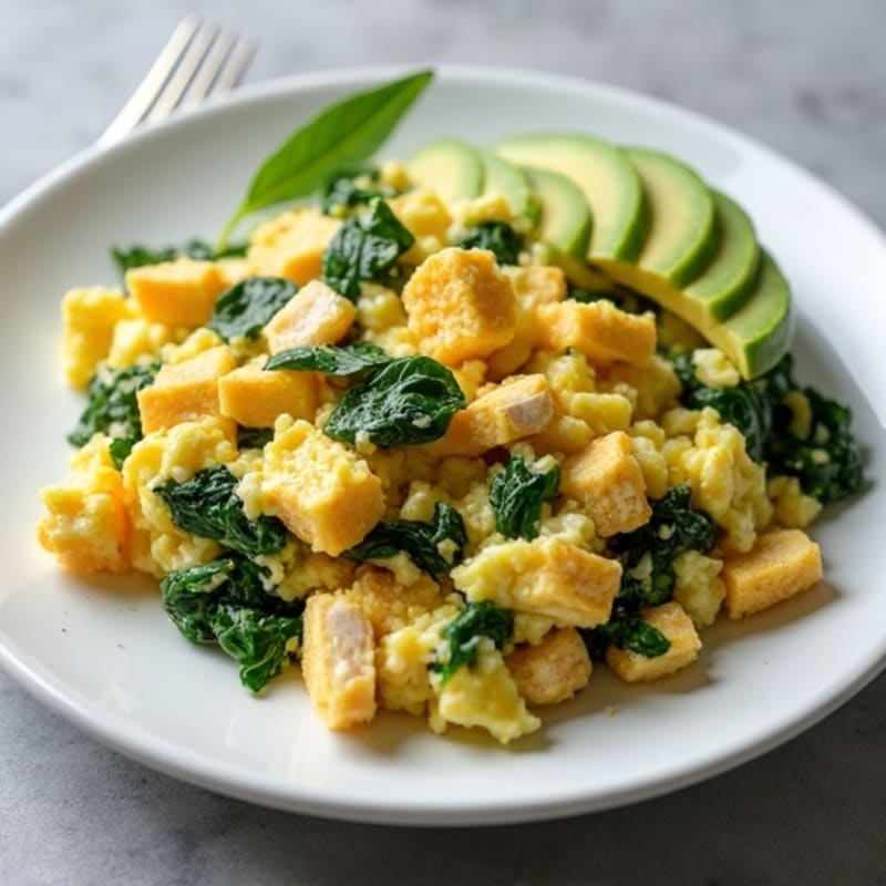 Chicken and Spinach Egg White Scramble