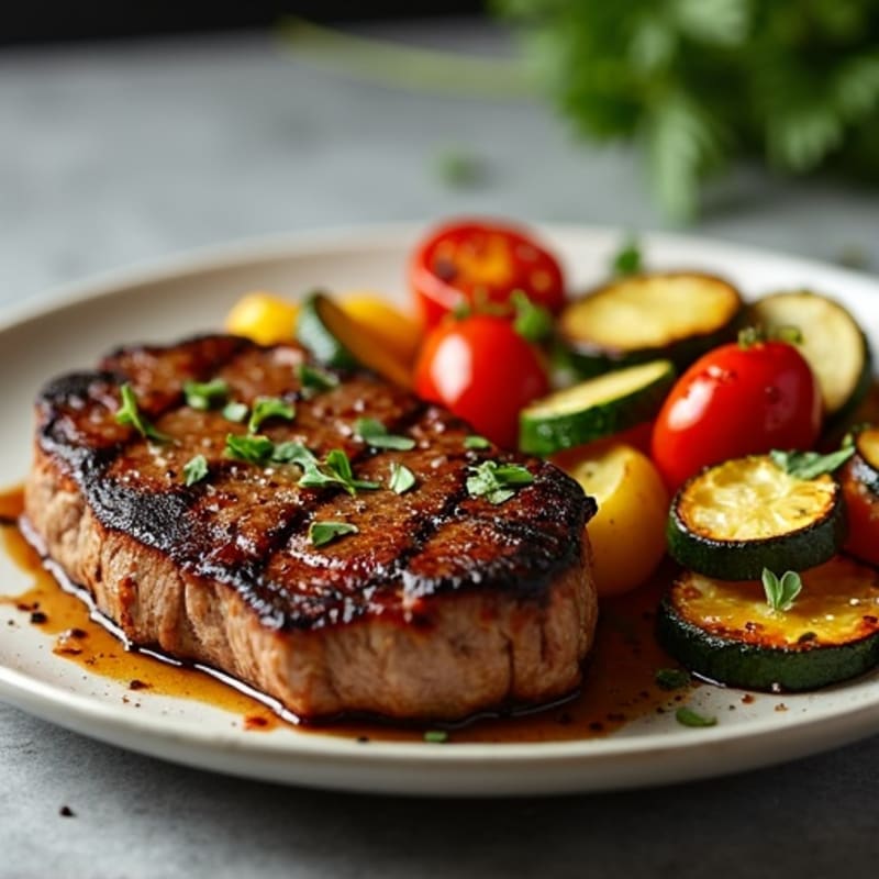 Seared Ribeye Steak with Roasted Seasonal Vegetables