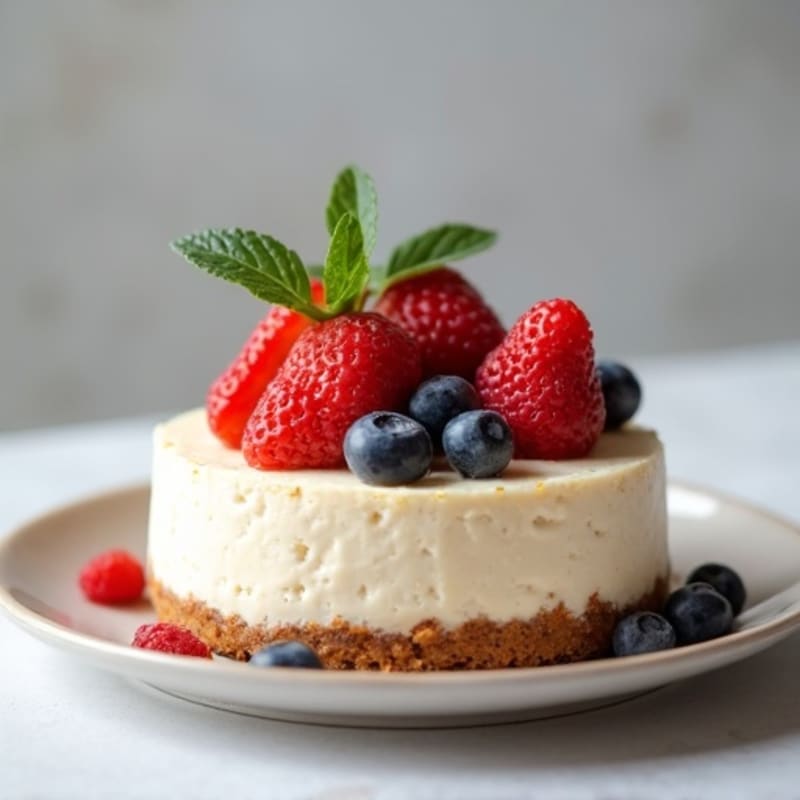 Greek Yogurt Protein Cheesecake with Berries
