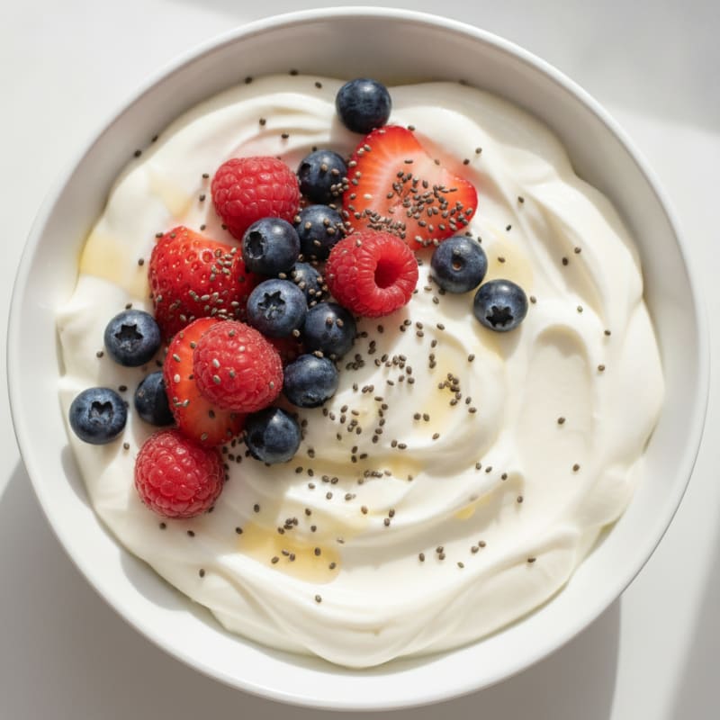 Silky Greek Yogurt Protein Pudding with Berries