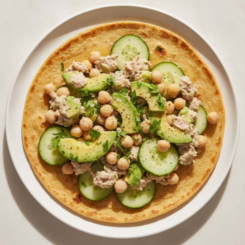 Chickpea and Avocado Salad with Tortilla