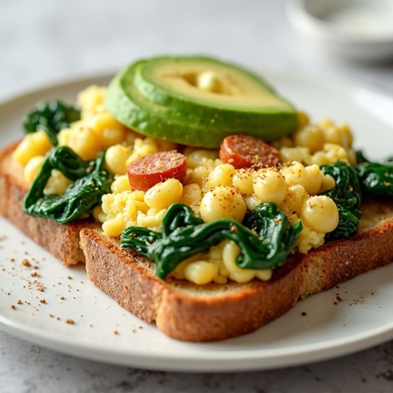Egg White and Turkey Sausage Scramble with Spinach