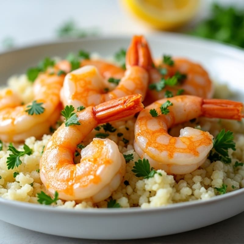 Garlic-Lemon Seared Shrimp with Herb Cauliflower Rice