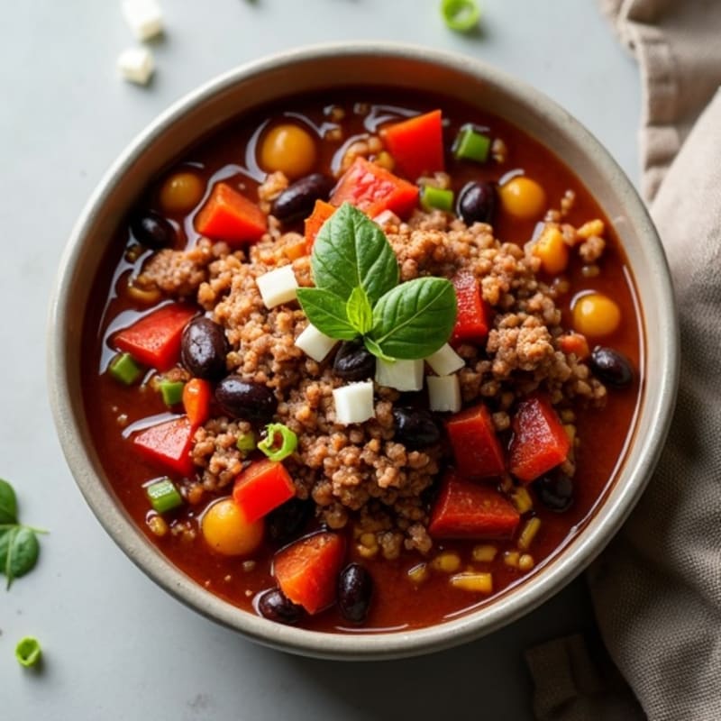 Hearty Black Bean and Beef Chili