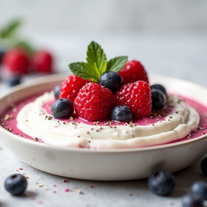 Silky Greek Yogurt Protein Mousse with Berries