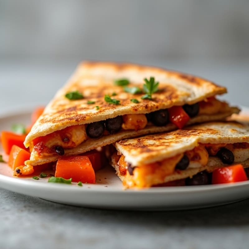 Smoky BBQ Chicken and Black Bean Quesadilla