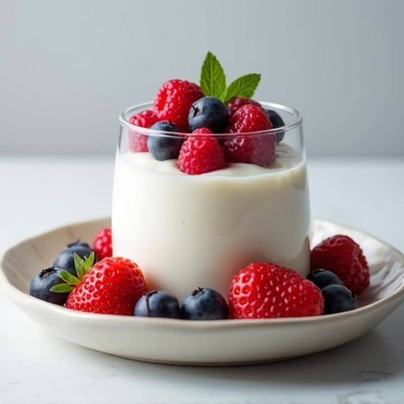 Greek Yogurt Protein Pudding with Mixed Berries