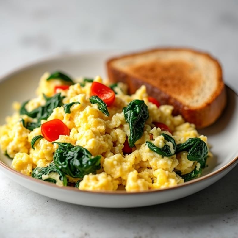 Egg White Scramble with Spinach and Turkey Breast