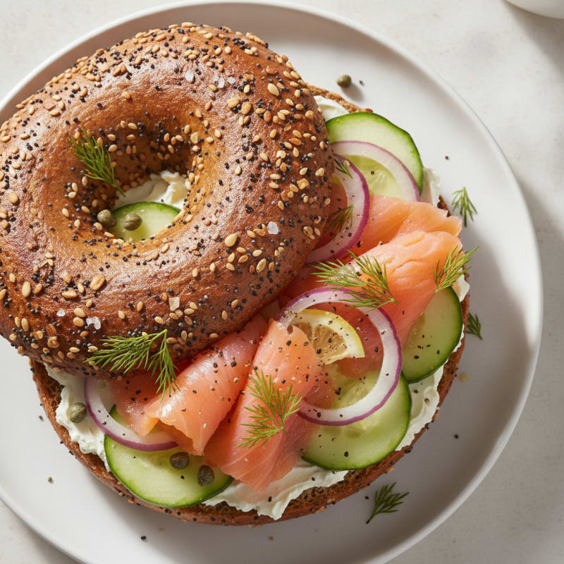 Smoked Salmon Everything Bagel