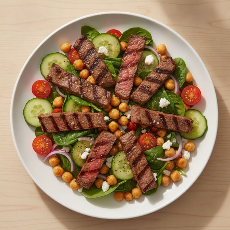 Grilled Chuck Steak Chickpea Salad