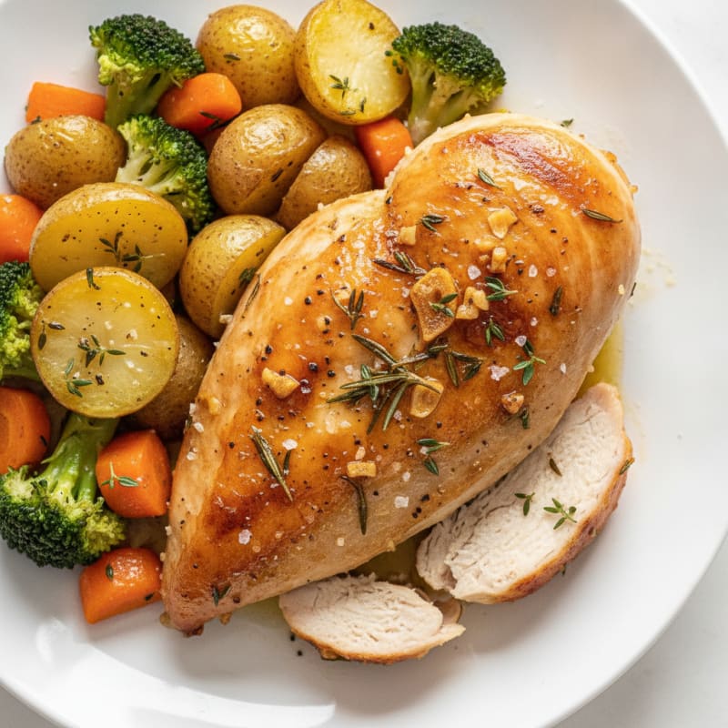 Garlic Herb Roasted Chicken Dinner