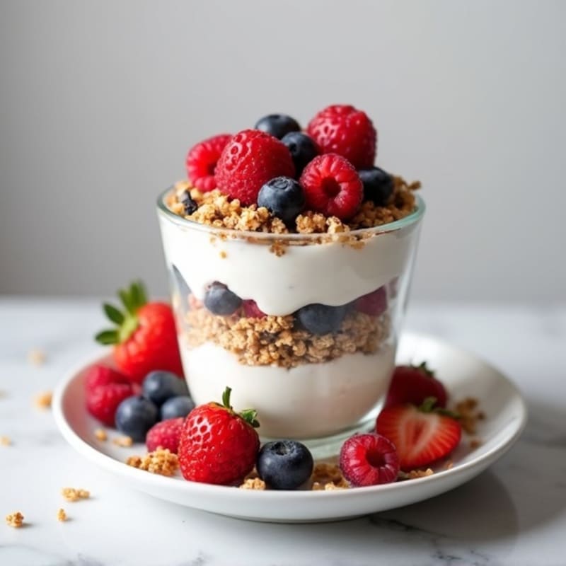 Greek Yogurt Protein Parfait with Mixed Berries