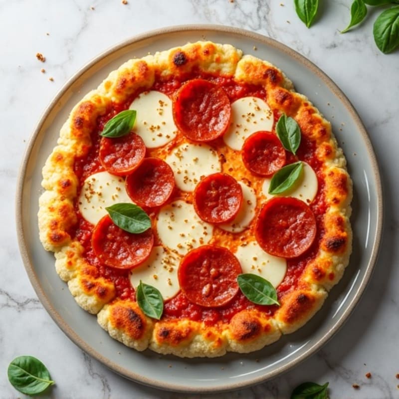 Cauliflower Crust Pizza with Turkey Pepperoni
