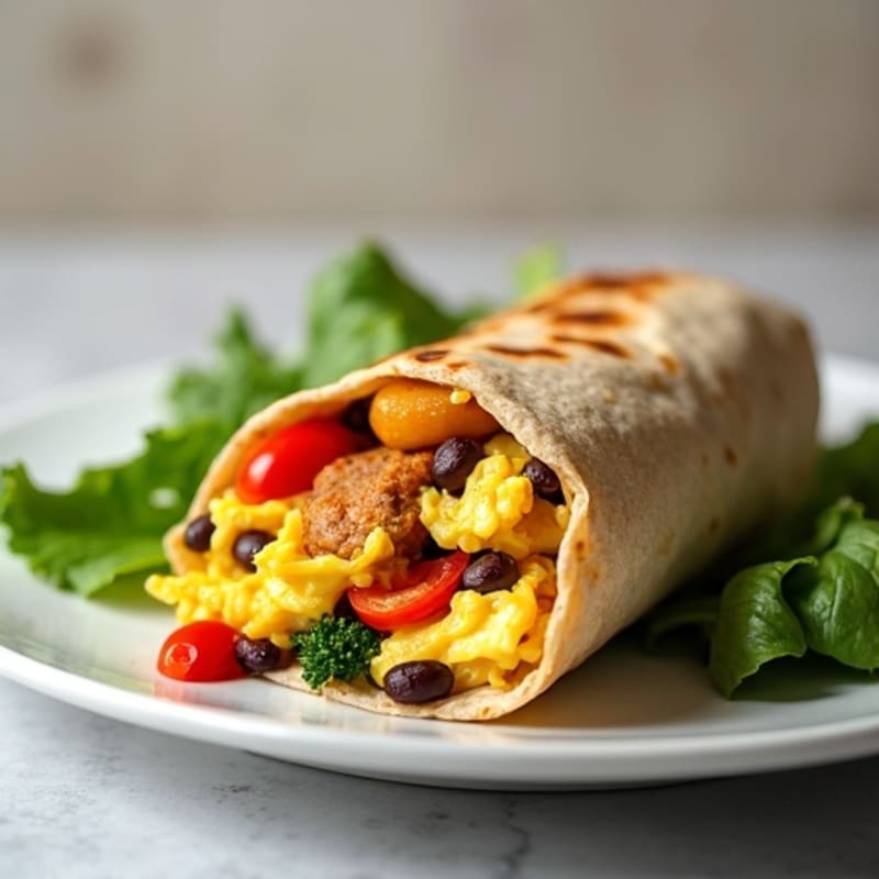 Loaded Scrambled Egg and Veggie Breakfast Burrito