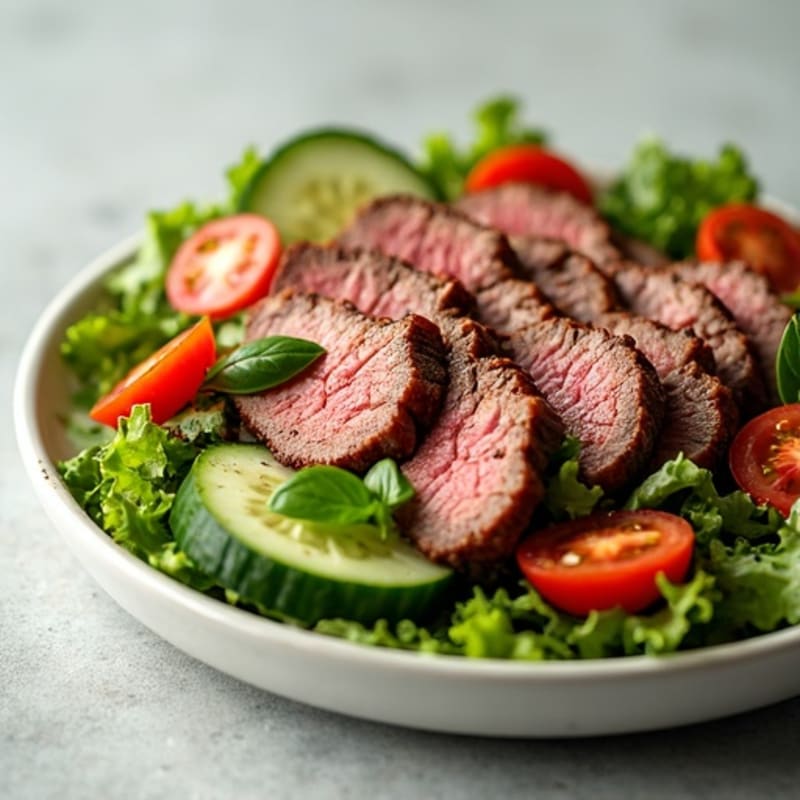 Seared Beef Salad with Fresh Greens and Zesty Vinaigrette