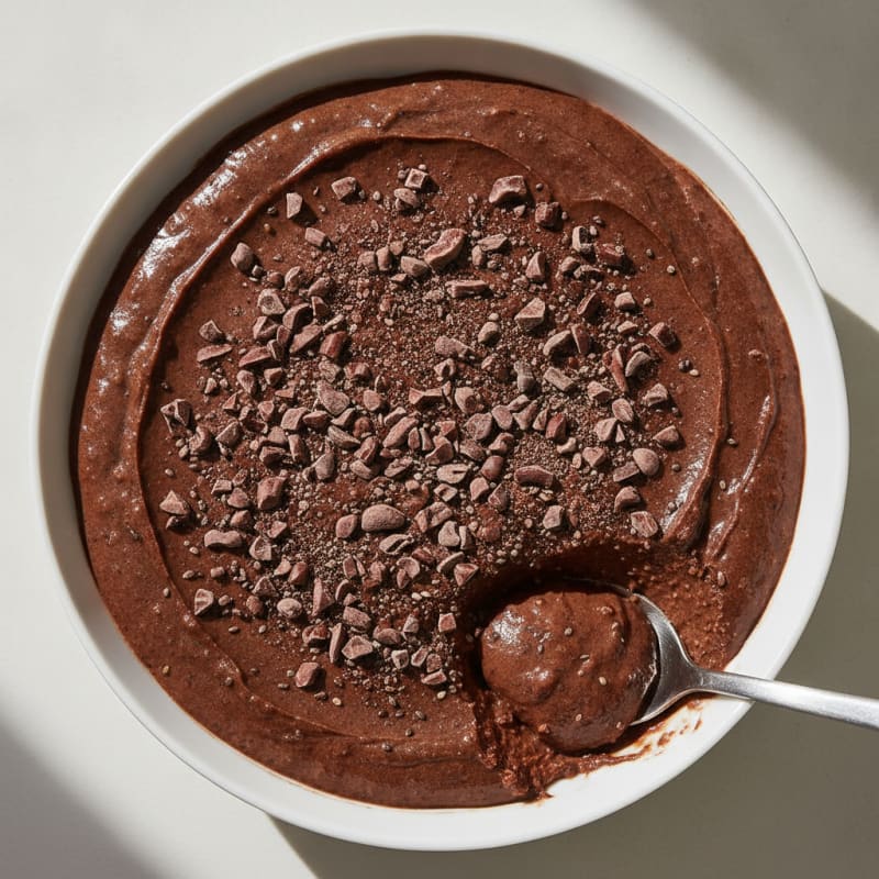 Silky Chocolate Protein Pudding with Chia Seeds