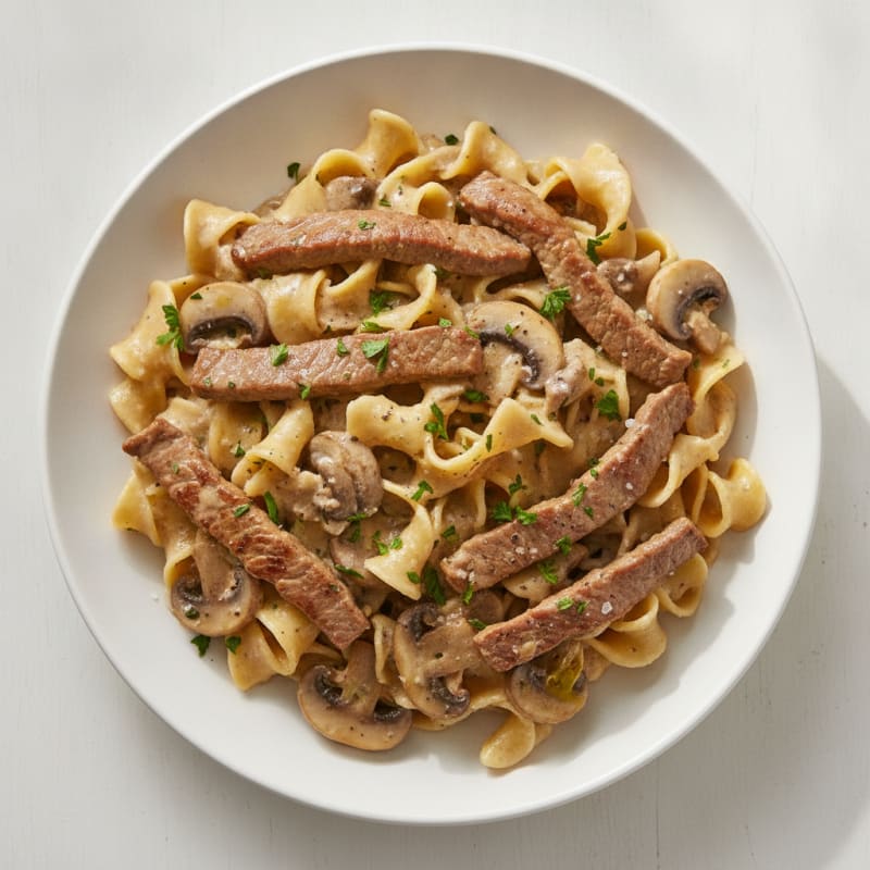 Hearty Beef Stroganoff with Egg Noodles