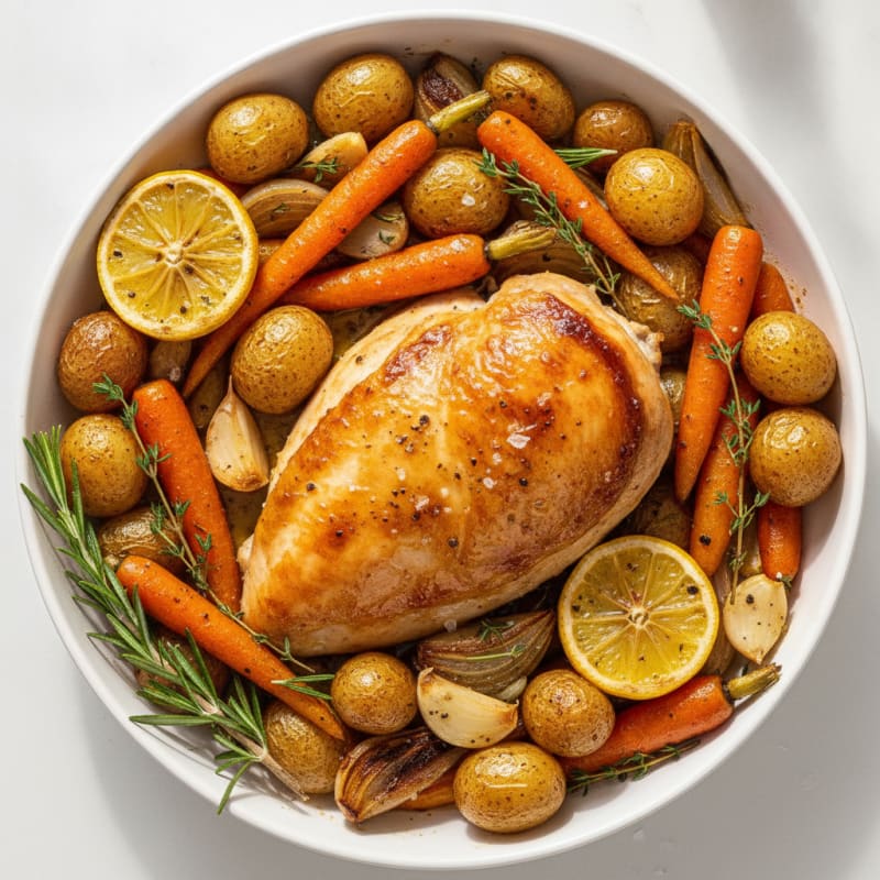 Dutch Oven Lemon Herb Roasted Chicken
