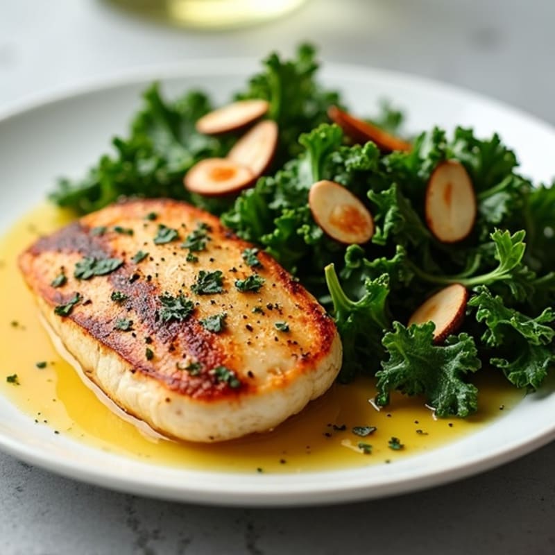 Herb-Roasted Chicken and Crispy Kale Salad with Citrus Vinaigrette
