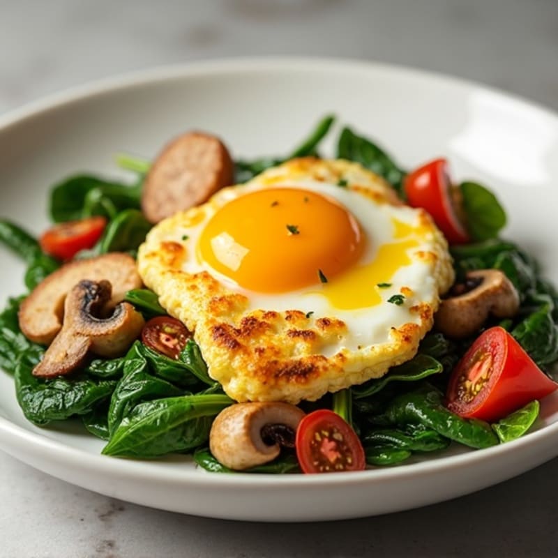 Egg White and Turkey Sausage Scramble with Spinach