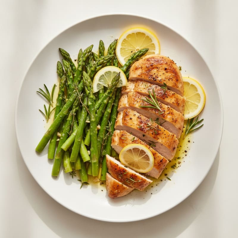 Lemon-Herb Roasted Chicken with Asparagus